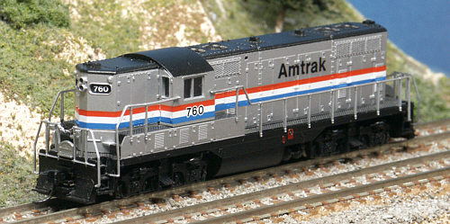 Atlas GP7 custom painted in Amtrak Ph.III.